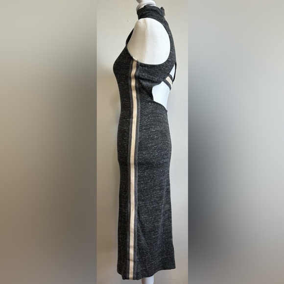 TRF by Zara Midi Mock Neck Dark Heather Gray Sleeveless Jersey Dress Size M - Picture 2 of 14